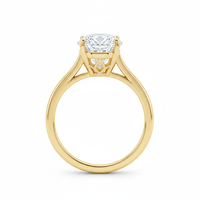 Bague de fiançailles solitaire ovale en or jaune 9 carats plaqué or, diamant de laboratoire, certifiée IGI, cadeau de mariage moderne pour femme, ANIVA