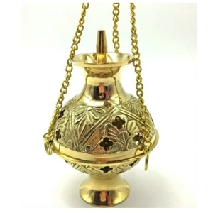 Porte-encens suspendu et brûleur de Dhoop Dani Loban et support de bougie chauffe-plat pour la décoration de la maison, le yoga et la méditation Dhoop - Product Image 1
