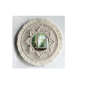 Round Mirror Boho Style <b>Macrame</b> Fringe Wall Hanging Round Mirror <b>Art</b> Decoration Homes Hotels Home Stay Resorts Etc. - Product Image 5