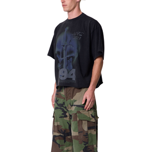 T-shirt homme col rond manches courtes, motif graphique avant et arrière, coupe ample, streetwear, vente en gros, personnalisable OEM, en jersey de coton, référence 994 - Product Image 6