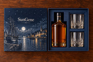 Caja Rígida de Dos Piezas para Botella de Whisky Midnight Harbour Personalizada - Product Image 2