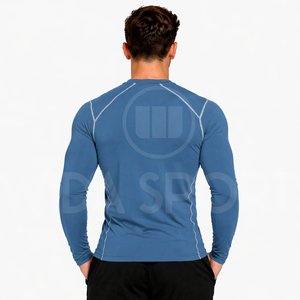 En gros T-shirt de compression de performance pour adolescents et hommes, respirant, extensible, coupe ajustée, uni ou imprimé, pour la gym, l'entraînement et le sport - Product Image 3