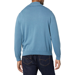Sudadera Casual de Invierno para Hombre, 100% Algodón, con Cierre de Cremallera, Diseño Digital Sólido, Cuello Alto, Corte Regular, Mezcla de Algodón Básico - Product Image 5