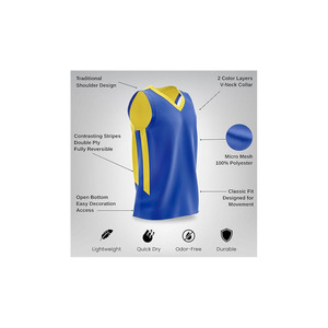 Ensemble de maillots de sport réversibles, uniforme d'entraînement de basket-ball, tenue en maille à séchage rapide - Product Image 4