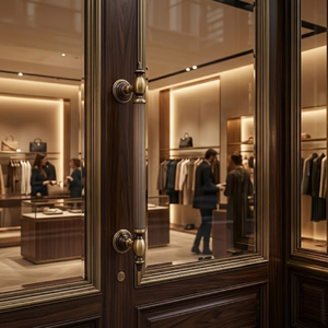 Poignée de porte cannelée en laiton massif Atlas |   Poignée de porte d'entrée d'hôtel moderne et durable |   Quincaillerie décorative pour portes architecturales - Product Image 4