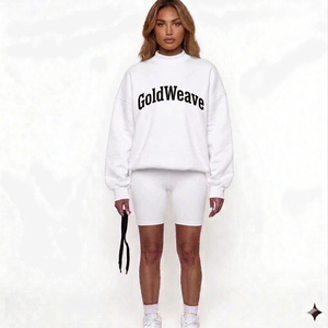 Mockneck Sweatshirt Oversized Heavy Cotton Fleece Pullover Warm Winter Casual Streetwear Durable Premium Fashion Top - Product Image 1