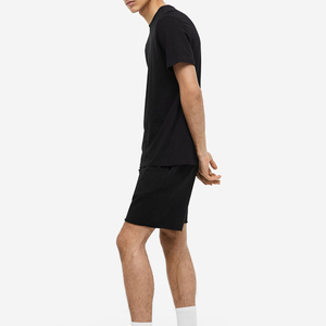 Ensemble T-shirt et short thermiques en coton noir imprimé pour homme – Style décontracté tricoté couleur unie respirant pour l'été – Tendance urbaine - Product Image 2