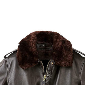 Hochwertige Braune Piloten-Fliegerjacke aus Kuhleder mit Stehkragen und Kapuze, Wasserdicht, Schnelltrocknend, Atmungsaktiv, Stylisch, High-Street Herrenjacke - Product Image 5