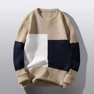 New Stylish Design Low MOQ Men's Sweater Premium Quality Computer Knitted Custom Logo OEM Service <b>Tie</b> Belt Wool/Acrylic Casual - Product Image 1
