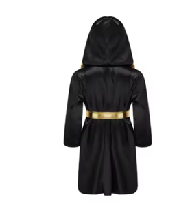 PROFIT SPORTS Robe d'entraînement de boxe de haute qualité pour hommes, broderie personnalisée, impression, respirante, séchage rapide, satin noir, toutes saisons - Product Image 6