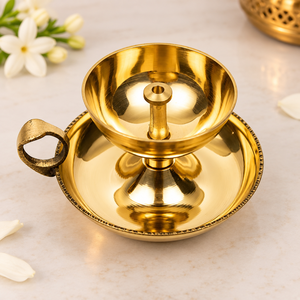 Traditional Brass Diya for Puja Aarti Akhand Jyoti Deepak Deepam Oil Lamp for Home <b>Mandir</b> Temple Daily Worship Diwali Religious - Product Image 1