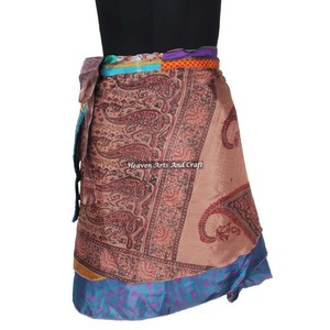 <b>Wrap</b> Around Silk Mini Skirts Magic Mini Skirts Wholesaler Short Sari <b>Wrap</b> Skirt Trendy Boho Gypsy <b>Beach</b> Cover Skirt Beachwear - Product Image 2