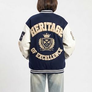 Women's Streetwear Varsity Jacket Oversized Chenille Embroidery Patches Varsity Coat Women Vintage Wool Varsity Jackets - Product Image 2