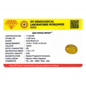 พลอยแซฟไฟร์สีเหลืองทรงรีขนาด 6.1 กะรัต สำหรับเครื่องประดับชั้นดี - Product Image 4