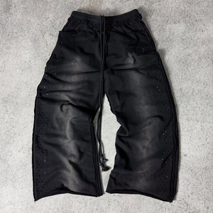 <b>Men</b> Baggy Sweatpants Heavyweight Cotton Rhinestone <b>Joggers</b> Custom Logo Streetwear <b>Loose</b> Fit Pants - Product Image 1
