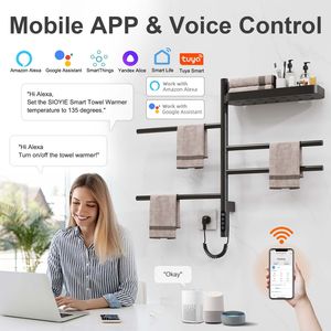 SIOYIE Scaldasalviette Elettrico Intelligente da Parete Girevole con Barre Orientabili e Timer Smart per Bagno - Product Image 4