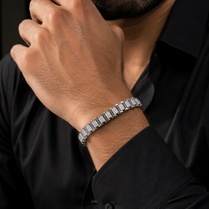 925 Sterling Silver Tennis Bracelet Iced Out Moissanite Hip Hop Style Brilliant Round Diamond for <b>Men</b> Women Party Accessory - Product Image 3