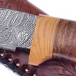 Cuchillos de Caza de Acero de Damasco Hechos a Mano con Hoja Fija, Herramientas de Corte para Supervivencia al Aire Libre y Camping con Mango Duradero y Hoja de Primera Calidad - Product Image 6