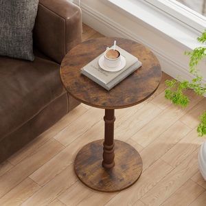 Solid Wood Round <b>Table</b> <b>Walnut</b> | Contemporary Side <b>Table</b> Hotel Cafe Restaurant Furniture - Product Image 2