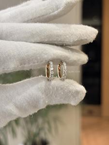 0.50 CTW Round Lab Grown Diamond Channel Set Huggie Hoop <b>Earrings</b> in 2.36g Solid Gold <b>Fine</b> Gift for Her - Product Image 2