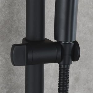 Set Doccia in Acciaio Inossidabile Nero con Asta Scorrevole Allungata per Bagno - Product Image 5