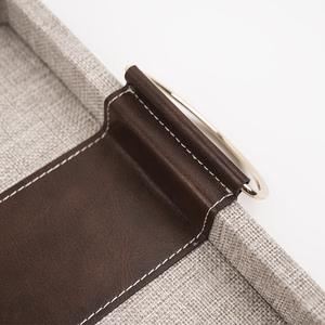 Bandeja de Servir de Madera Hecha a Mano de Lujo, Bandeja Rústica de Madera para Desayuno, Té y Café con Correa de Cuero - Product Image 2