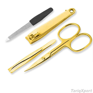 Juego de Manicura y Pedicura Profesional de Acero Inoxidable Chapado en Oro de Alta Calidad, Reutilizable, 4 en 1, con Logotipo Personalizado - Product Image 5