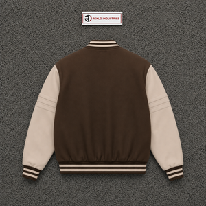 Chaqueta Varsity de Lana Marrón Premium para Hombre, Estilo Casual, 100% Lana, Cuello Camisero, Corte Regular, Invierno, con Calefacción - Product Image 6