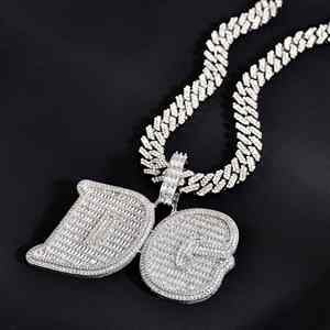 Luxe Hip Hop Fine Pendentifs Charmes Glace Out Zircon Grand Coeur Pendentif Bling Collier À La Mode Rap Déclaration pour Hommes Femmes - Product Image 3