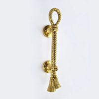 Poignée de meuble traditionnelle en laiton avec motif corde, détail pompon, finition moletée, pour armoire, commode, tiroir, quincaillerie multifonctionnelle et facile à installer