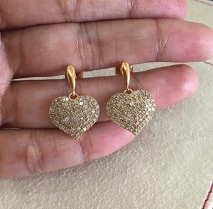 Pendientes colgantes con forma de corazón y diamantes redondos para mujer, 1,31 quilates, engaste de púas, uso diario, plata de ley 925, joyería de moda - Product Image 5