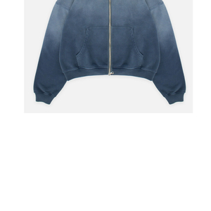 Sweat à capuche zippé délavé pour homme 100 % coton French Terry avec poche, style streetwear décontracté - Product Image 5