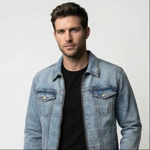 Chaqueta vaquera para hombre, chaqueta vaquera informal de corte regular con botones y manga larga, chaqueta vaquera para hombre, Chaquetas vaqueras, abrigos - Product Image 1