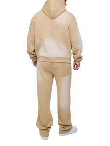 Ensemble de survêtement deux pièces délavé style streetwear, coupe oversize à épaules tombantes, grandes tailles, avec sweat à capuche et pantalon évasé - Product Image 6