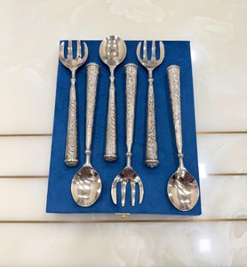 Juego de Cuchara y Tenedor de Plata Alemana, Plateado en Platino, Cubertería Vintage, Regalos para la Mesa - Product Image 5