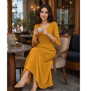 Vestido de Verano/Primavera, Estilo Europeo y Americano, Nuevo, para Mujer, Color Sólido, a la Moda, Dulce, Estilo Bohemio, para Vacaciones - Product Image 3