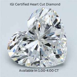 Lurba Jewels D VS Excellent Diamant de laboratoire taille cœur, certifié IGI, 1 carat, pour bijoux - Product Image 5
