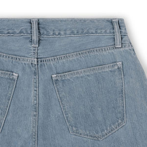 Luxe Enterprises 2026 Printemps Jean Homme Bleu Clair Uni Respirant Écologique Délavé à l'Ozone Coupe Droite Décontracté Style Urbain ODM - Product Image 4