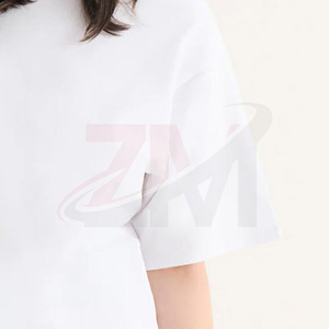 เสื้อยืดคอกลมสีขาวสำหรับผู้หญิง ผ้าฝ้าย 100% ทรงหลวม แขนสั้น สีพื้น ผ้าเจอร์ซีย์ลำลอง ใส่ได้ทั้งฤดูใบไม้ผลิและฤดูร้อน - Product Image 5