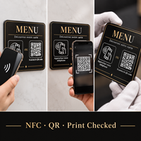 Carte de menu NFC personnalisée Vorx Tech, code QR français, espagnol, allemand, affichage numérique du menu pour restaurant, café, hôtel