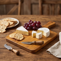 Planche à découper en teck naturel massif à 100 %, design ergonomique en forme de palette, ustensile de cuisine écologique, durable, de haute qualité, lisse