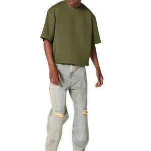 Camiseta recortada Unisex de algodón 100% para hombre, tela pesada, transpirable, cuello redondo, manga corta, ropa para hombre 2026 - Product Image 2