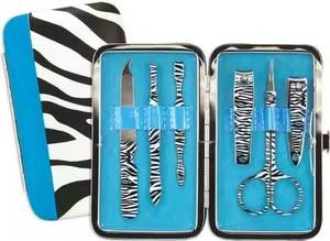 Kit de manucure portable 10-en-1 motif zèbre avec coupe-ongles, ciseaux, lime, ressort simple, étui en acier inoxydable, style classique pour adulte - Product Image 4
