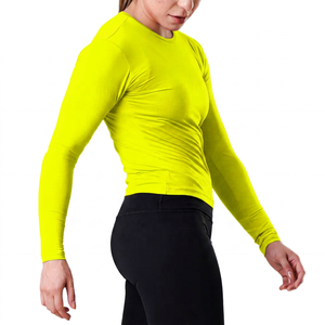 Women's <b>Red</b> <b>Long</b> <b>Sleeve</b> Crew Neck Breathable Quick Dry Yoga Sweat-Wicking Spandex Polyester Regular Fit - Product Image 2