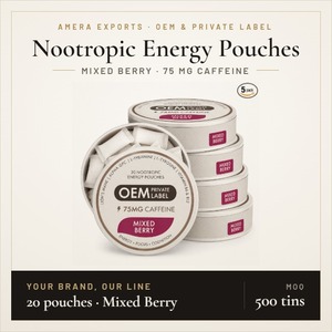 Poudre de caféine nootropique pour adultes sous marque privée 75 mg – Complément énergétique avec Crinière de lion, Alpha GPC, L-Théanine et Baies mélangées - Product Image 3