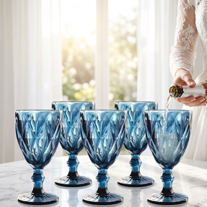 Copa de Vino de Cristal Clásica Vintage con Relieve, Elegante y Duradera, para Uso en Hoteles y Restaurantes, Suministro al por Mayor Directo de Fábrica - Product Image 2