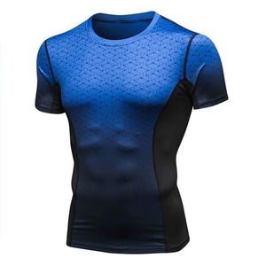 Men's Sleeveless Compression Shirt Black Gray Geometric Print Quick Dry Polyester Cotton Rash Guard Top UPF50+ Anti-Bacterial - Product Image 2