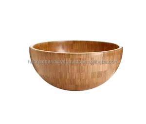Juego de Tazones para Servir de Madera Natural Hechos a Mano de Alta Calidad, Tazones para Ensalada de Nogal Tallados y Personalizados para el Hogar, para Comida India - Product Image 3