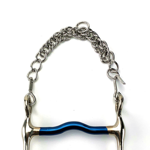 Bocado de Acero Inoxidable para Caballo con Anillo Suelto y Boquilla Azul, Tamaño Personalizado - Product Image 3