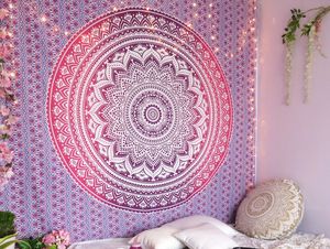 Colcha de algodón de tamaño Queen, Sábana colgante de pared con flores de Mandala, impresa en varios colores, hecha a mano por consignadores indios - Product Image 4